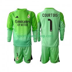Real Madrid drakt Thibaut Courtois 1 Bortetrøye Lang erm 2025-2026 , Barnesett
