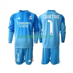 Real Madrid drakt Thibaut Courtois 1 Hjemmetrøye Lang erm 2025-2026 , Barnesett