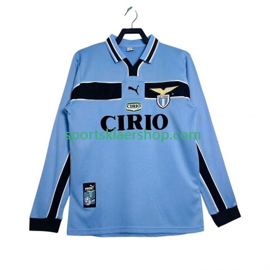 SS Lazio drakt 1998 Retro Hjemmetrøye Lang erm 1999 , Herre