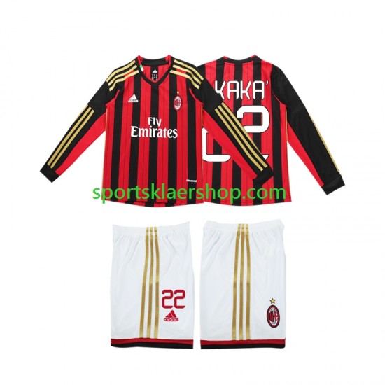 AC Milan drakt Kaka 22 2013 2014 Retro Hjemmetrøye Lang erm , Barnesett