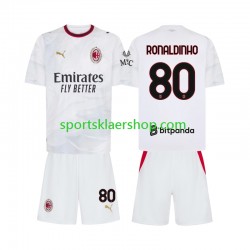 AC Milan drakt Ronaldinho 80 Bortetrøye Kort erm 2026-2027 , Barnesett AC Milan drakt Ronaldinho 80 Bortetrøye Kort erm 2026-2027 , Barnesett