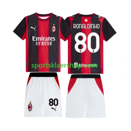 AC Milan drakt Ronaldinho 80 Hjemmetrøye Kort erm 2026-2027 , Barnesett