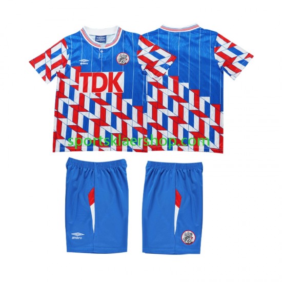 AFC Ajax drakt 1989 Retro Bortetrøye Lang erm 1990 , Barnesett