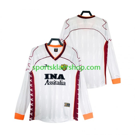 AS Roma drakt 2000 Retro Bortetrøye Lang erm 1999 , Herre