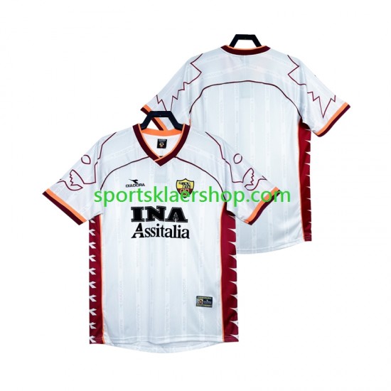 AS Roma drakt 2000 Retro Bortetrøye Kort erm 1999 , Herre