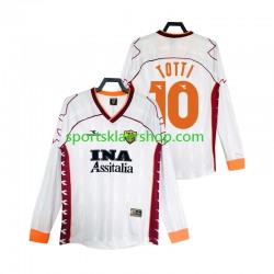 AS Roma drakt Totti 10 2000 Retro Bortetrøye Lang erm 1999 , Herre