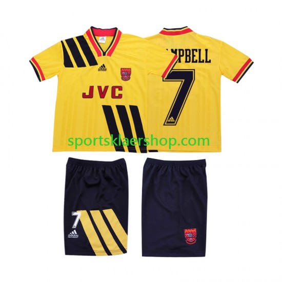 Arsenal drakt CAMPBELL 7 1993 Retro Bortetrøye Kort erm 1994 , Barnesett