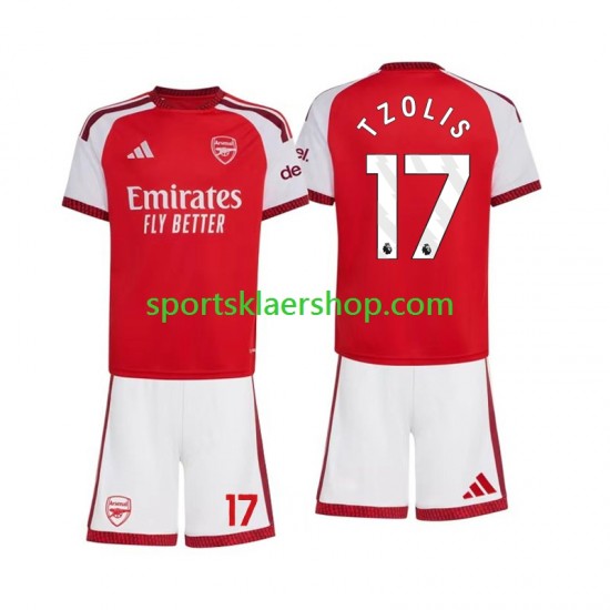 Arsenal drakt Christos Tzolis 17 Hjemmetrøye Kort erm 2026-2027 , Barnesett