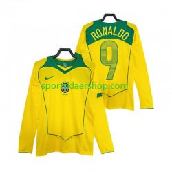 Brasil drakt RONALDO 9 Retro Hjemmetrøye Lang erm 2004 , Herre