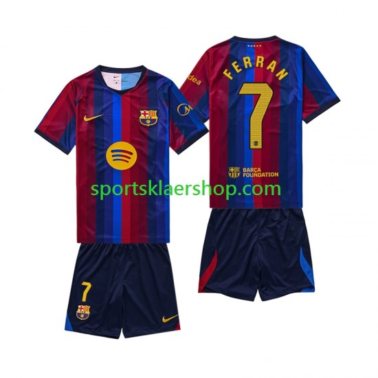 FC Barcelona drakt Ferran Torres 7 Hjemmetrøye Kort erm 2026-2027 , Barnesett