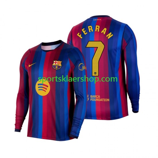 FC Barcelona drakt Ferran Torres 7 Hjemmetrøye Lang erm 2026-2027 , Herre