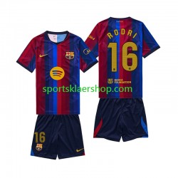 FC Barcelona drakt Rodri 16 Hjemmetrøye Kort erm 2026-2027 , Barnesett