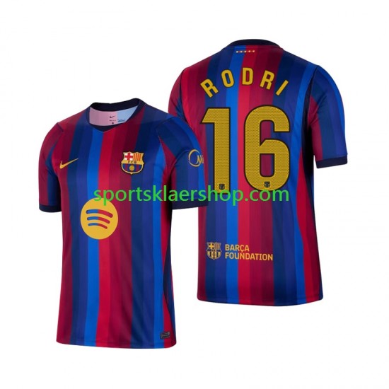 FC Barcelona drakt Rodri 16 Hjemmetrøye Kort erm 2026-2027 , Herre