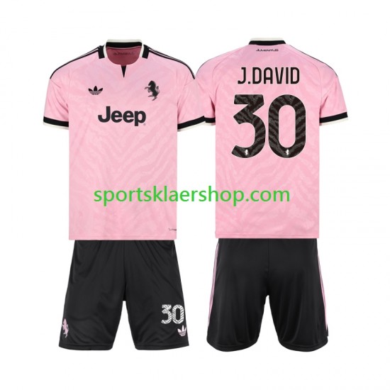 Juventus drakt Jonathan David 30 Bortetrøye Kort erm 2026-2027 , Barnesett