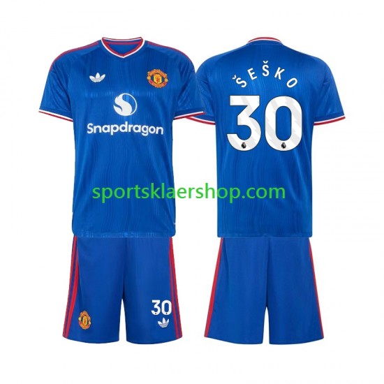 Manchester Utd drakt Benjamin Sesko 30 Bortetrøye Kort erm 2026-2027 , Barnesett