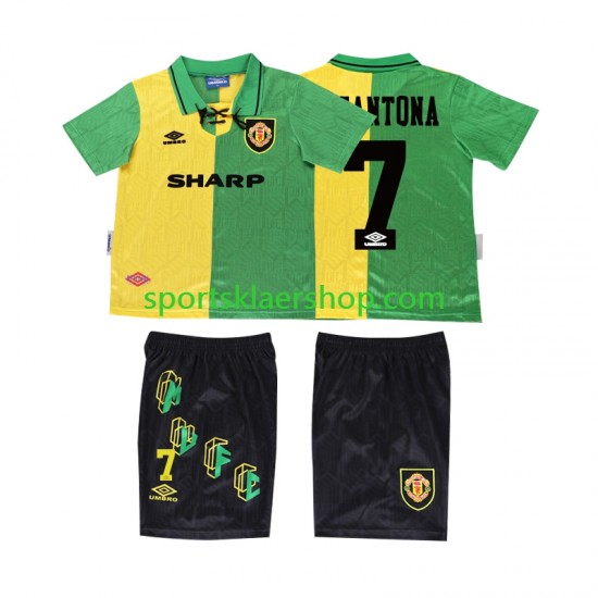 Manchester Utd drakt CANTONA 7 1992 Retro Tredjetrøye Kort erm 1994 , Barnesett