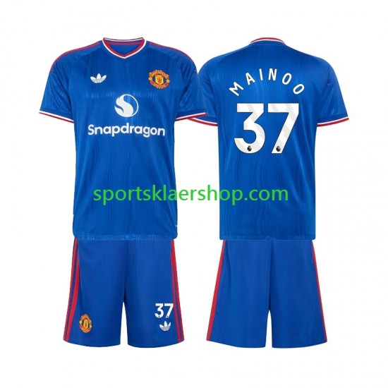 Manchester Utd drakt Kobbie Mainoo 37 Bortetrøye Kort erm 2026-2027 , Barnesett