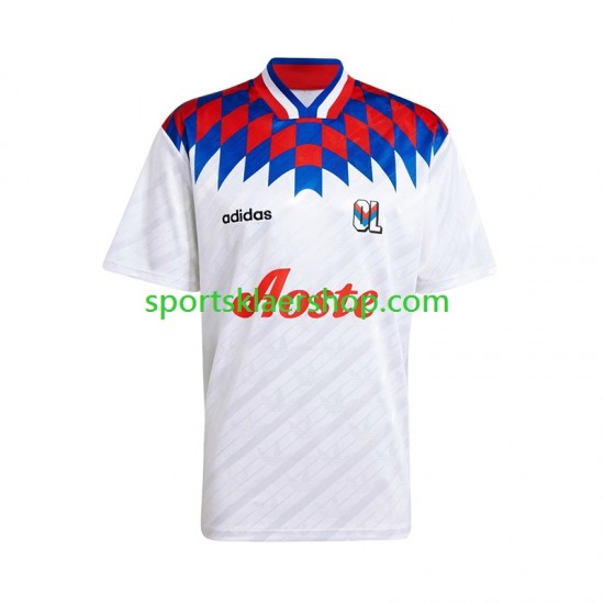 Olympique Lyonnais drakt 1995 1996 Retro Hjemmetrøye Kort erm , Herre