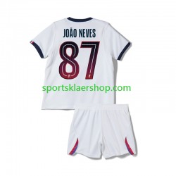 Paris Saint-Germain drakt Joao Neves 87 Bortetrøye Kort erm 2026-2027 , Barnesett