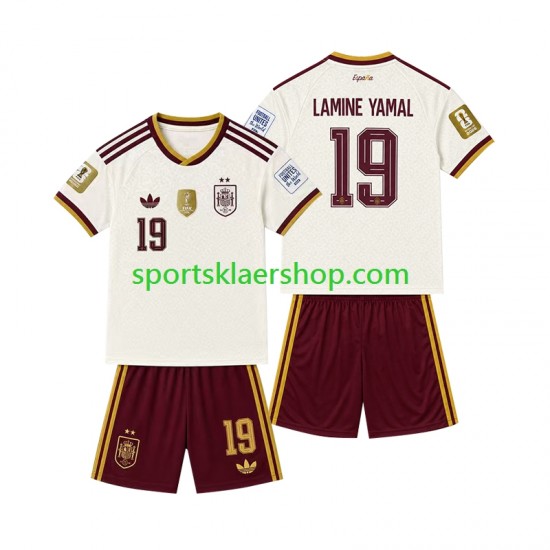 Spania drakt 2-star Lamine Yamal 19 Bortetrøye Kort erm 2026-2027 , Barnesett