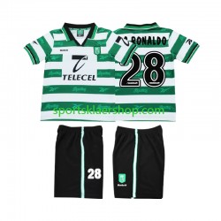 Sporting CP drakt Cristiano Ronaldo 28 2000 Retro Hjemmetrøye Kort erm 1999 , Barnesett