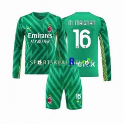 AC Milan drakt Mike Maignan 16 Keeper Hjemmetrøye Lang erm 2023-2024 , Barnesett AC Milan drakt Mike Maignan 16 Keeper Hjemmetrøye Lang erm 2023-2024 , Barnesett