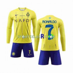 Al-Nassr drakt Cristiano Ronaldo 7 Hjemmetrøye Lang erm 2023-2024 , Barnesett