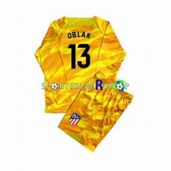 Atlético Madrid drakt Jan Oblak 13 Keeper Lang erm 2023-2024 Oransje , Barnesett