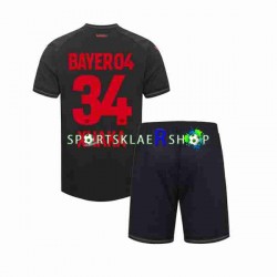 Bayer 04 Leverkusen drakt Granit Xhaka 34 Hjemmetrøye Kort erm 2023-2024 , Barnesett