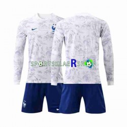 Frankrike drakt Bortetrøye Lang erm VM 2022 , Barnesett