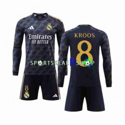 Real Madrid drakt Kroos 8 Bortetrøye Lang erm 2023-2024 , Barnesett