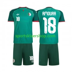Algerie drakt Mohamed Amoura 18 Bortetrøye Kort erm 2026 , Barnesett