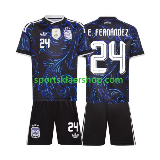 Argentina drakt Enzo Fernandez 24 Bortetrøye Kort erm VM 2026 , Barnesett