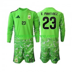 Argentina drakt Emiliano Martinez 23 Keeper Tredjetrøye Lang erm VM 2026 , Barnesett