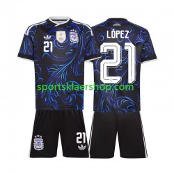 Argentina drakt Jose Manuel Lopez 21 Bortetrøye Kort erm VM 2026 , Barnesett