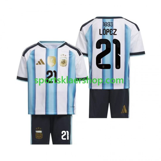 Argentina drakt Jose Manuel Lopez 21 Hjemmetrøye Kort erm VM 2026 , Barnesett