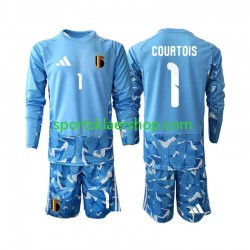 Belgia drakt Thibaut Courtois 1 Keeper Hjemmetrøye Lang erm VM 2026 , Barnesett