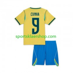 Brasil drakt Matheus Cunha 9 Chidlren Hjemmetrøye Kort erm VM 2026
