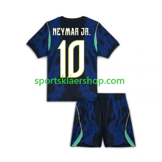 Brasil drakt Neymar JR 10 Bortetrøye Kort erm VM 2026 , Barnesett