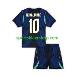 Brasil drakt Ronaldinho 10 Bortetrøye Kort erm VM 2026 , Barnesett