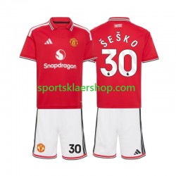 Manchester Utd drakt Benjamin Sesko 30 Hjemmetrøye Kort erm 2026-2027 , Barnesett Manchester Utd drakt Benjamin Sesko 30 Hjemmetrøye Kort erm 2026-2027 , Barnesett