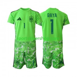 Spania drakt David Raya 1 6th Green color Keeper Kort erm VM 2026 , Barnesett