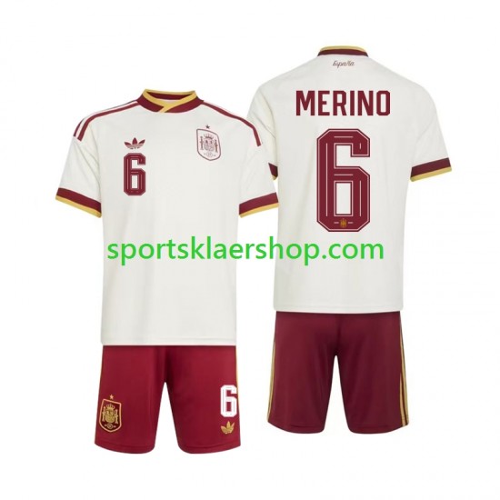 Spania drakt Mikel Merino 6 Bortetrøye Kort erm VM 2026 , Barnesett