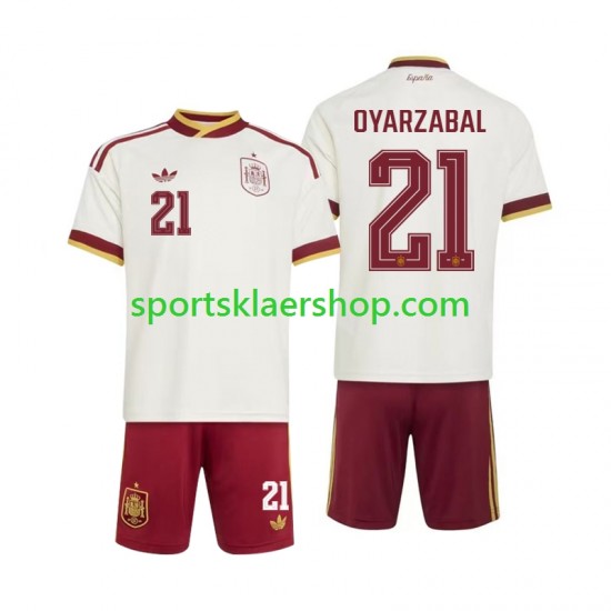 Spania drakt Mikel Oyarzabal 21 Bortetrøye Kort erm VM 2026 , Barnesett