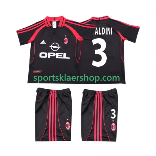 AC Milan drakt MALDINI 3 2000 2001 Retro Tredjetrøye Kort erm , Barnesett