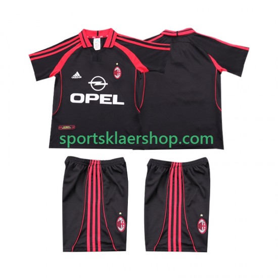 AC Milan drakt 2000 2001 Retro Tredjetrøye Kort erm , Barnesett