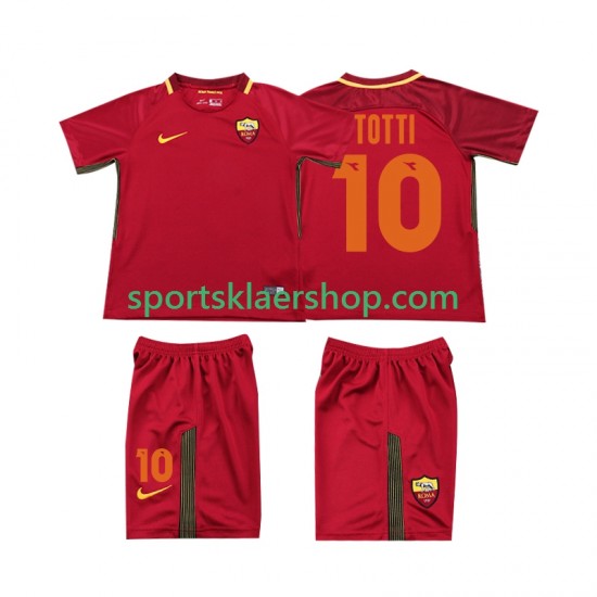 AS Roma drakt Totti 10 2017-2018 Retro Hjemmetrøye Kort erm , Barnesett