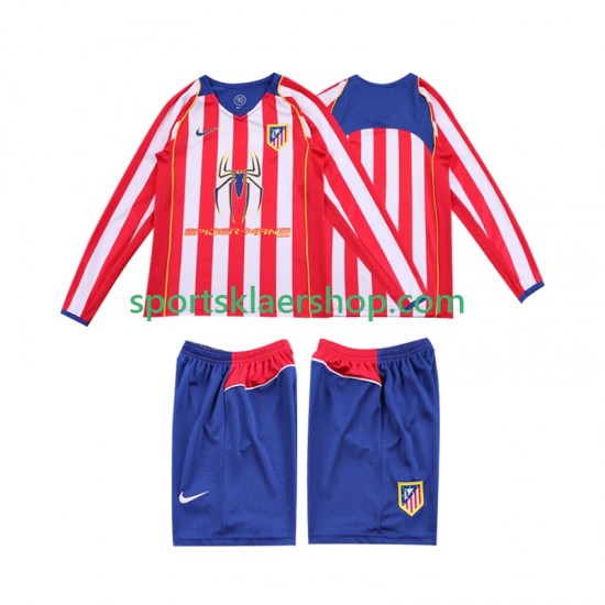 Atlético Madrid drakt 2005 Retro Hjemmetrøye Lang erm 2004 , Barnesett
