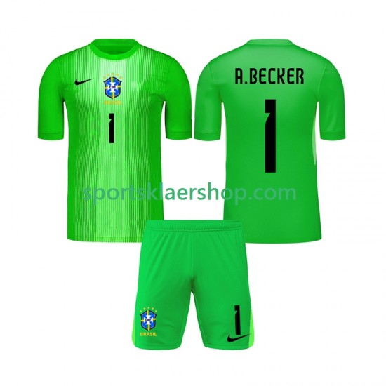 Brasil drakt Alisson Becker 1 Keeper Hjemmetrøye Kort erm 2026 , Barnesett