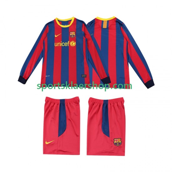 FC Barcelona drakt Retro Hjemmetrøye Lang erm 2010 2011 , Barnesett